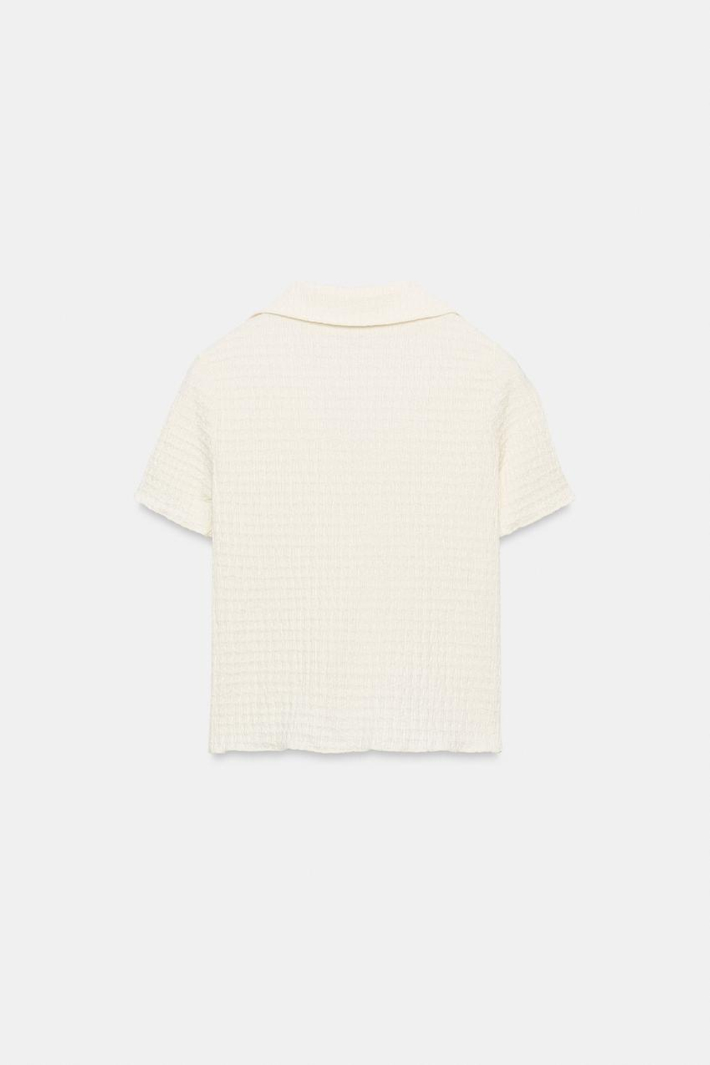 ZARA УКОРОЧЕННЫЙ ЖАКЕТ ИЗ РЕЛЬЕФНОЙ ТКАНИ, ЭКРЮ