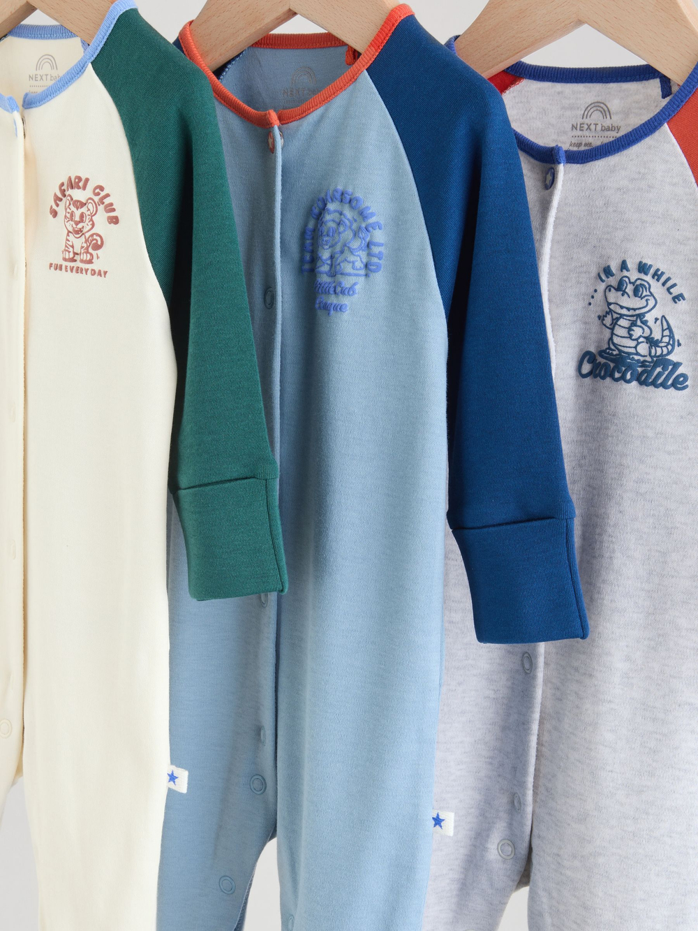 Комбинезон / Cлип для малышей Next F35-909, 3 шт., Молоный, Голубой, Серый