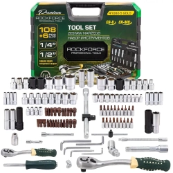 Набор инструментов 108+6пр. 1/4''1/2''6pt RockFORCE RF-41082-5 GOLD