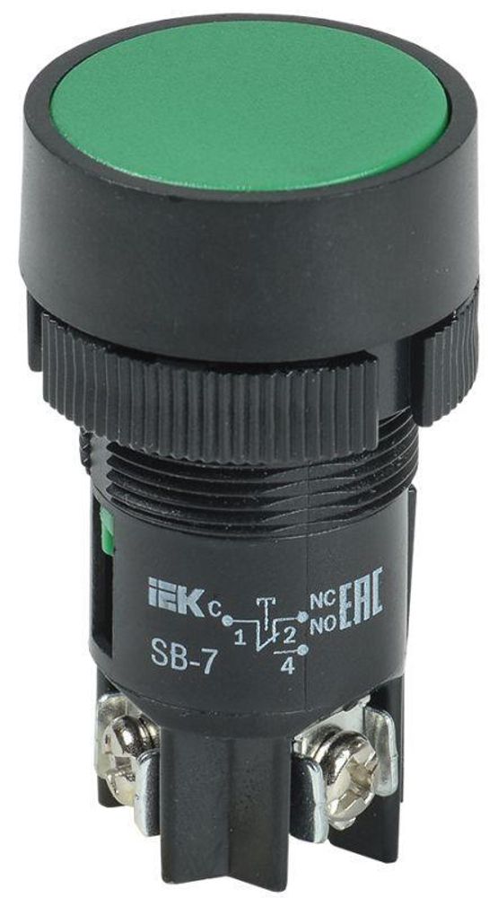 Кнопка SB-7 &quot;Пуск&quot; d22мм 1з+1р 240В зел. IEK BBT40-SB7-K06