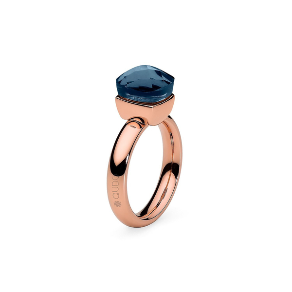 Кольцо Qudo Firenze dark blue 19 мм 611074 BL/RG размер 19