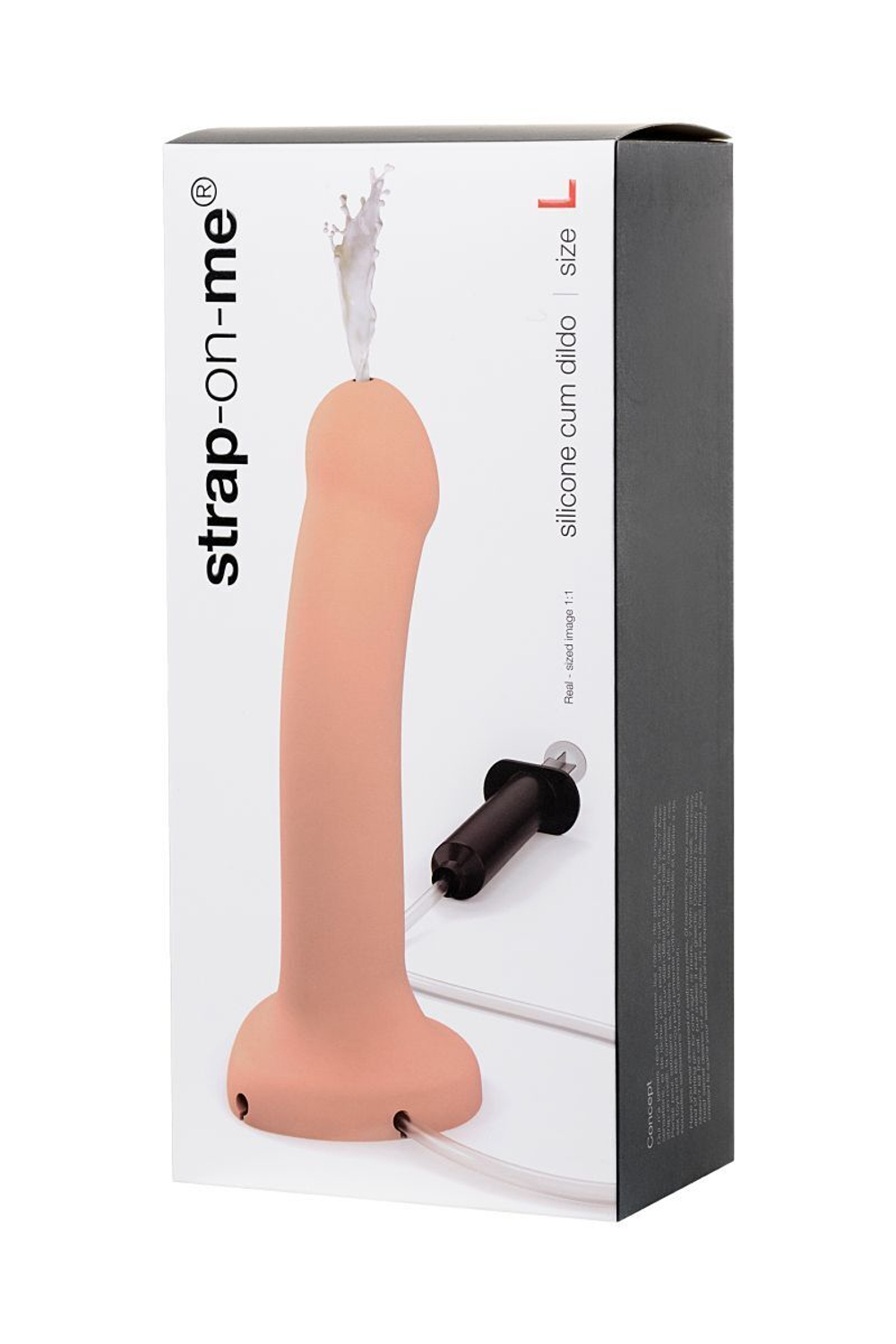 Телесный фаллос с имитацией эякуляции Silicon Cum Dildo L - 19,6 см. (Цвет: телесный)