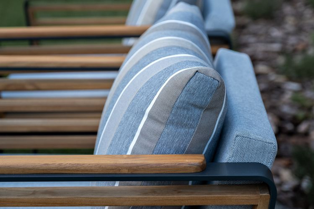 Обеденное кресло из алюминия Joygarden АУРА темный графит, темно-серый графит, светло-серый