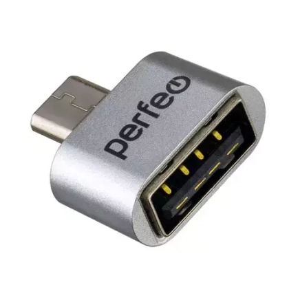 Perfeo adapter USB на micro USB с OTG (PF-VI-O011 Silver)