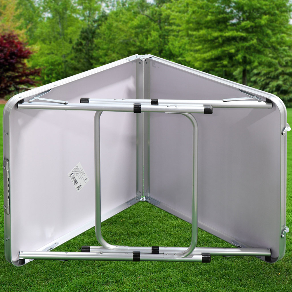 Стол складной металл, прямоугольный, 120х60х68.5 см, столешница МДФ, темн-сер,  4 стула