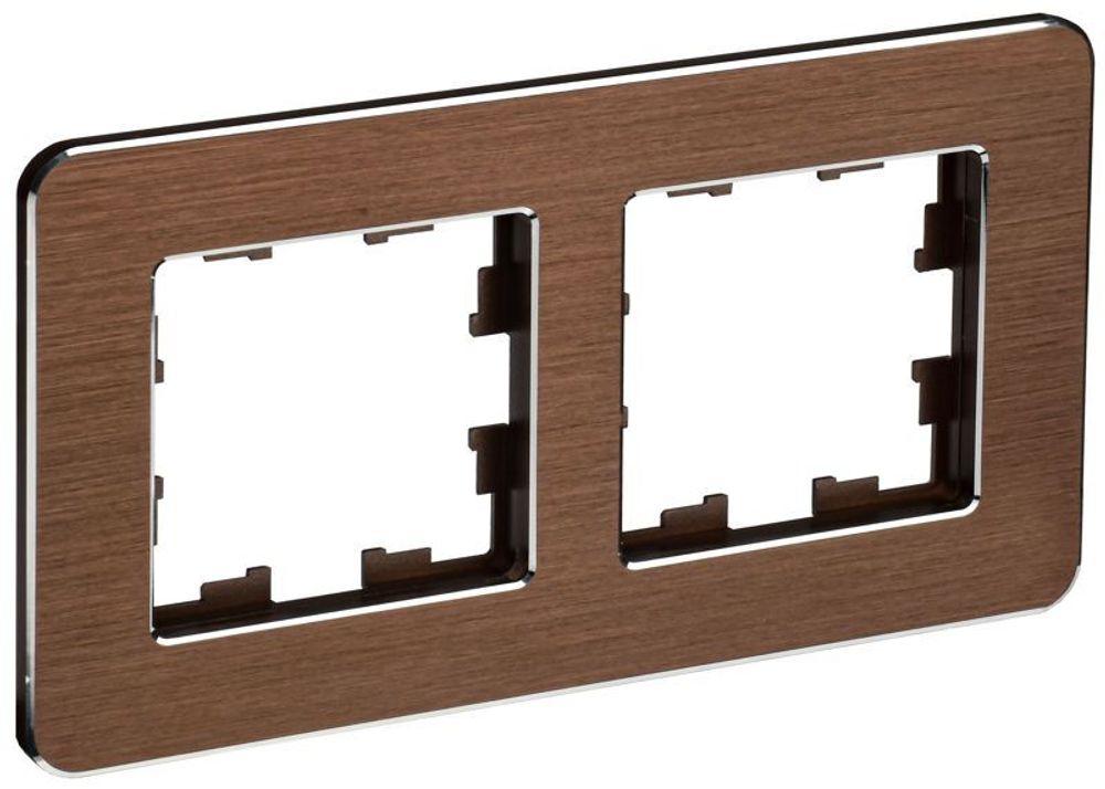 Рамка 2-м BRITE РУ-2-1-Бр метал. коричн. RE AL IEK BR-M22-M-21-K30