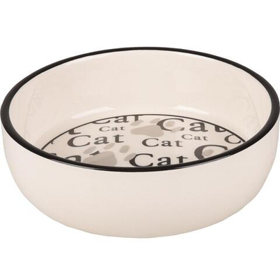 Миска керамическая для кошки CATHY, S 375 мл/ 13,5 x 13,5 x 4см, белая, Flamingo