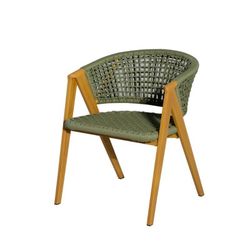 "Амстердам" стул плетеный из роупа, каркас алюминий, роуп зеленый круглый