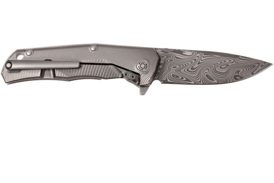 Складной нож Lion Steel "T.R.E." L/TRE-DT BR c клинком из стали Damasteel, рукоять титан