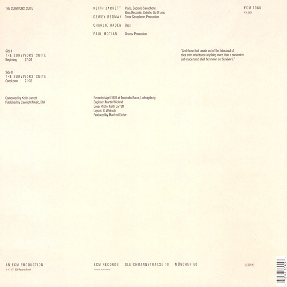 Keith Jarrett / The Survivors' Suite (LP)