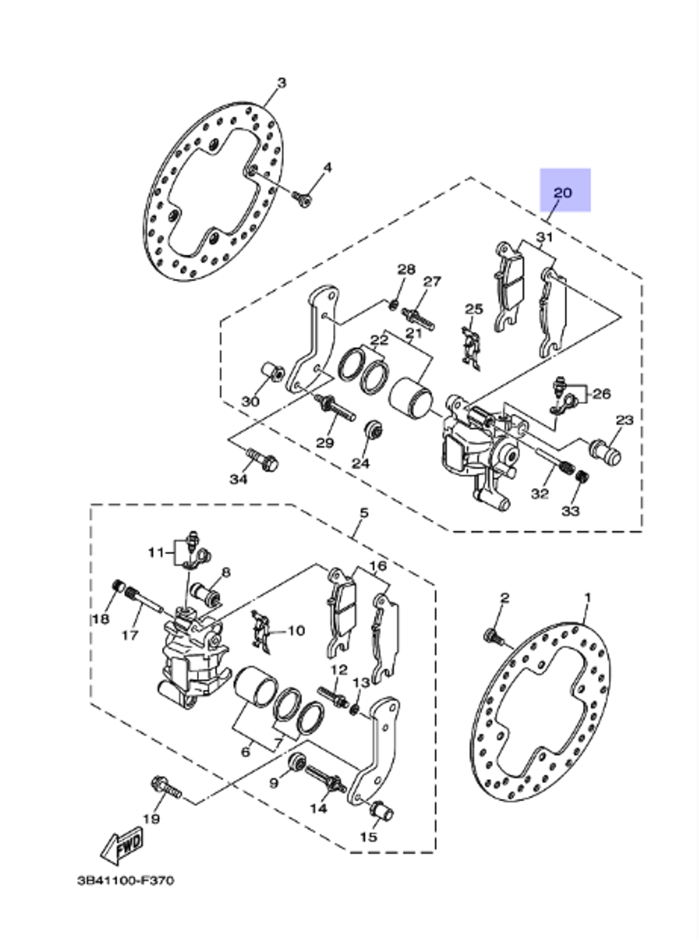Суппорт тормозной Yamaha 3B42580W1000