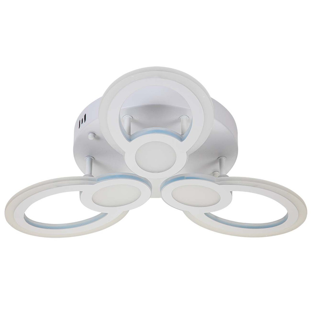 Светодиодный светильник 51Вт, 4245Лм, 3300К-6500К,Ra>80, ИК-пульт, плавная регулировка мощности, изменение цветовой температуры, ночник, металл/акрил, белый