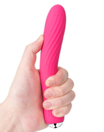 Сливово-розовый вибратор со спиралевидным рельефом и функцией нагрева Anya - 19,6 см.