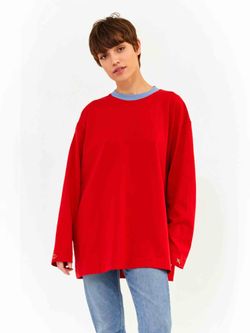 Лонгслив Blue neck Красный