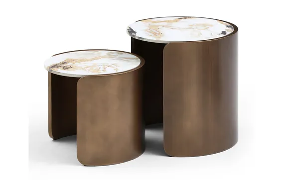 Журнальный столик Savoy Ø45х45 см, белая керамика