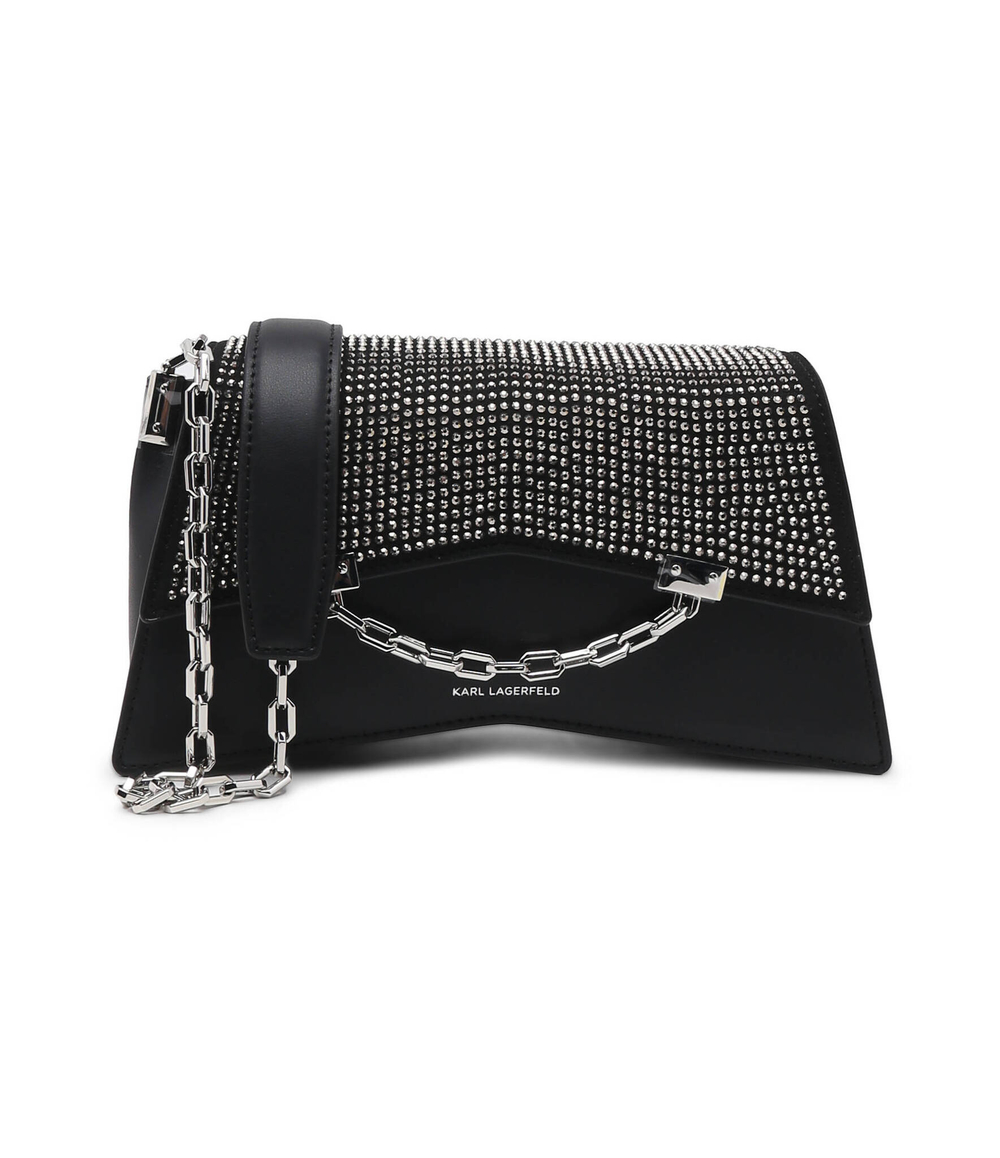 Кожаная сумка через плечо k/seven 2.0 sp cb rhinestones Karl Lagerfeld - черный(240W3036)