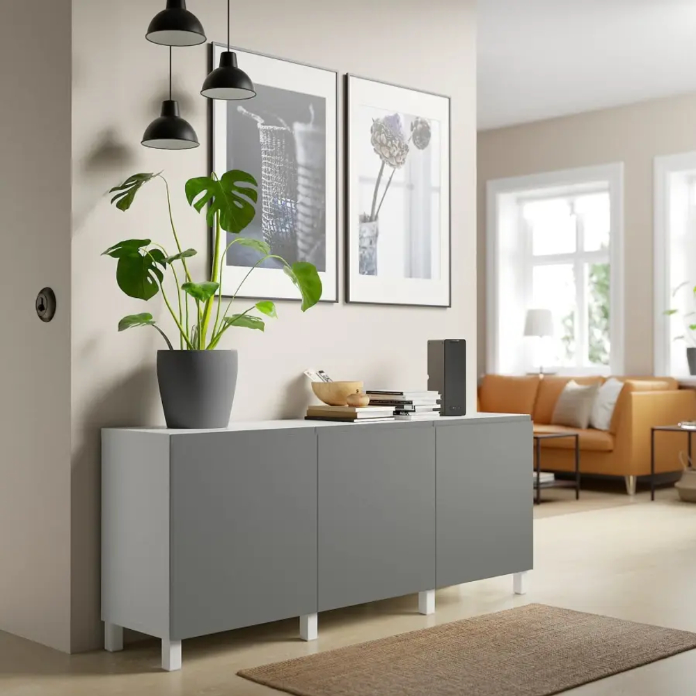 Комбинация для хранения - IKEA BESTÅ/BESTA/БЕСТА/БЕСТО ИКЕА, 180x42x74 см, серый