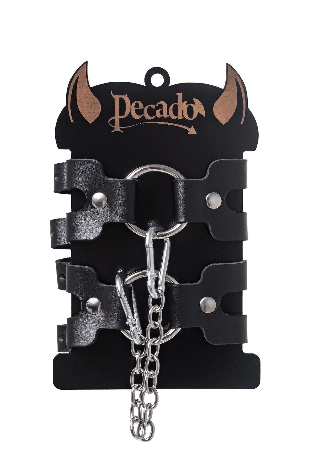 Оковы кожаные Pecado 2206 – двухремешковые, черные