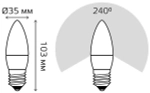 Лампа Gauss LED Elementary Свеча 10W E27 750 lm 6500K  30230