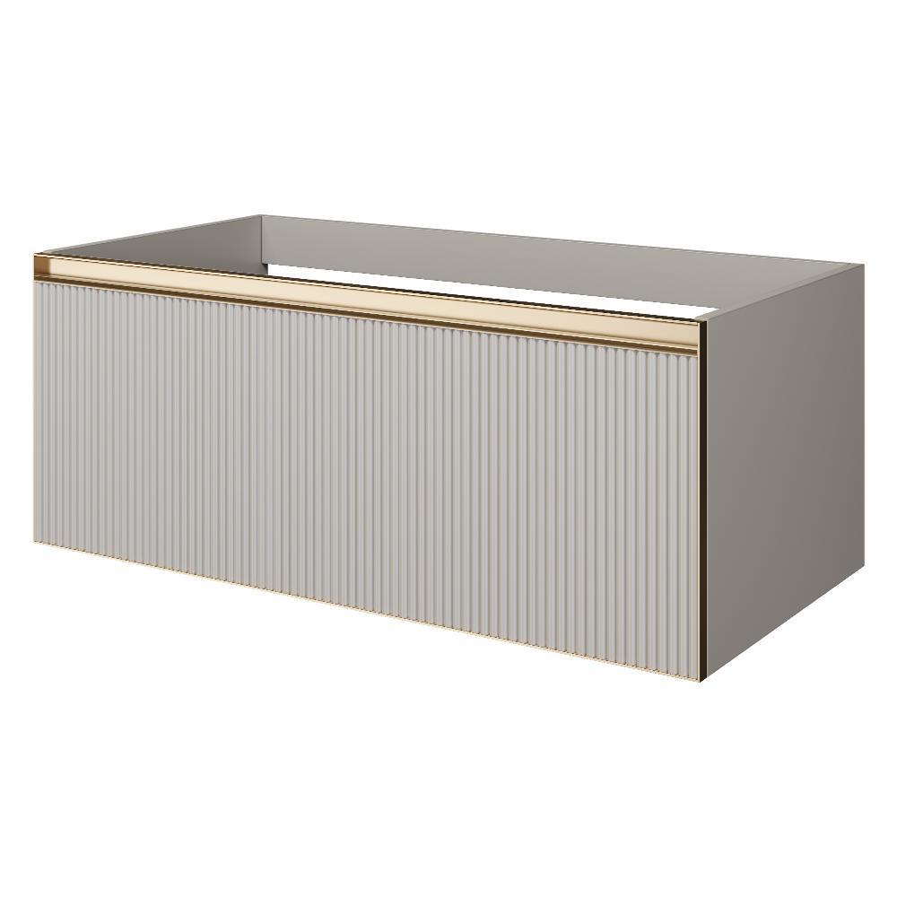 Armadi Art QUATRO 1 100CM тумба рифл CASHMERE FUGA профиль MATT GOLD с подсветкой