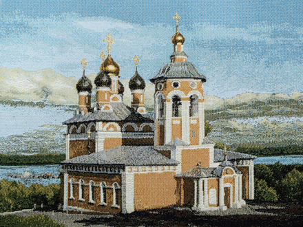 Гобеленовая картина "D. ХРАМ МУРОМ" в багетной раме, Россия.