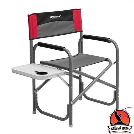 Кресло директорское с отк.стол. 140кг (алюм. д25) серый/красный/черный (N-DC-95200T-GRD) NISUS