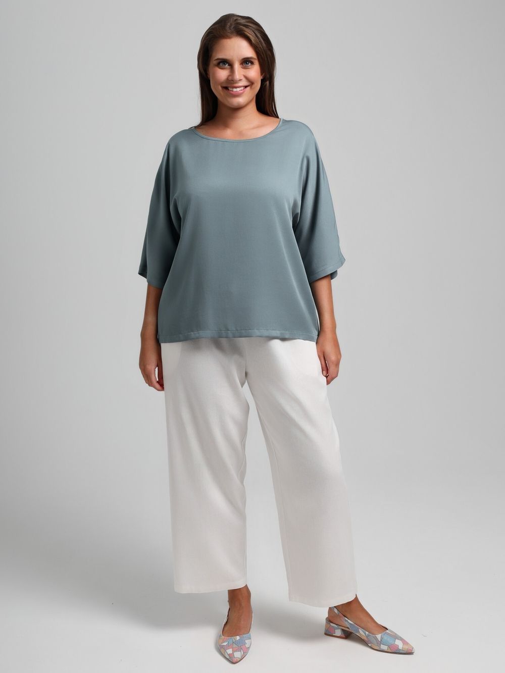 Блузка Летний драйв-2 Виотекс СЕРЫЙ