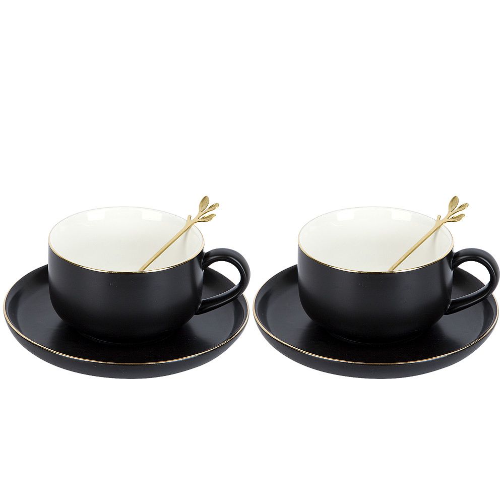 Чайный набор 4пр. с ложками "Royal line. Night" (2 персоны) v=350мл. (подарочная упаковка)