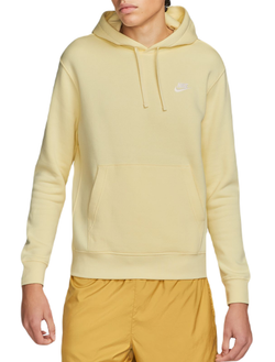Куртка теннисная Nike Sportswear Club Fleece Pullover Hoodie - alabaster/alabaster/white - Yellow