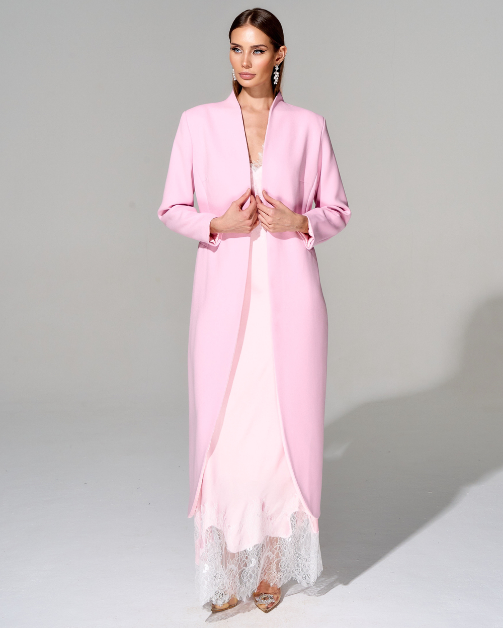 Удлиненный кардиган из итальянского крепа