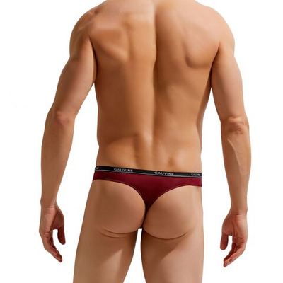 Мужские трусы-тонги с тонкой резинкой Second Skin Thong (Размер: M) (Цвет: бордовый)