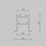 Алюминиевый профиль Maytoni встраиваемый скрытого монтажа 22x22 (Черный, 2 м), ALM-2222-B-2M 632013