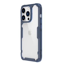 Противоударный чехол с мягкими синими рамками от Nillkin для iPhone 14 Pro Max, серия Nature TPU Pro