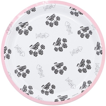 Тарелки бумажные «Лапки котика», 23 см, 6 шт