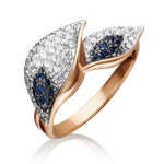 Кольцо «Каллы» из красного золота с фианитами