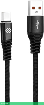 Кабель Digma USB (m) - USB Type-C (m) 1 м черный (DG-USBA-С-1M-27W)
