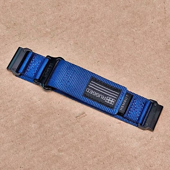 Нейлоновый ремешок Hemsut Rugged 26 мм для Garmin Fenix 7x 6x 5x, Tactix 7 Delta, Enduro 2, Instinct 2X быстросъемный (Синий)