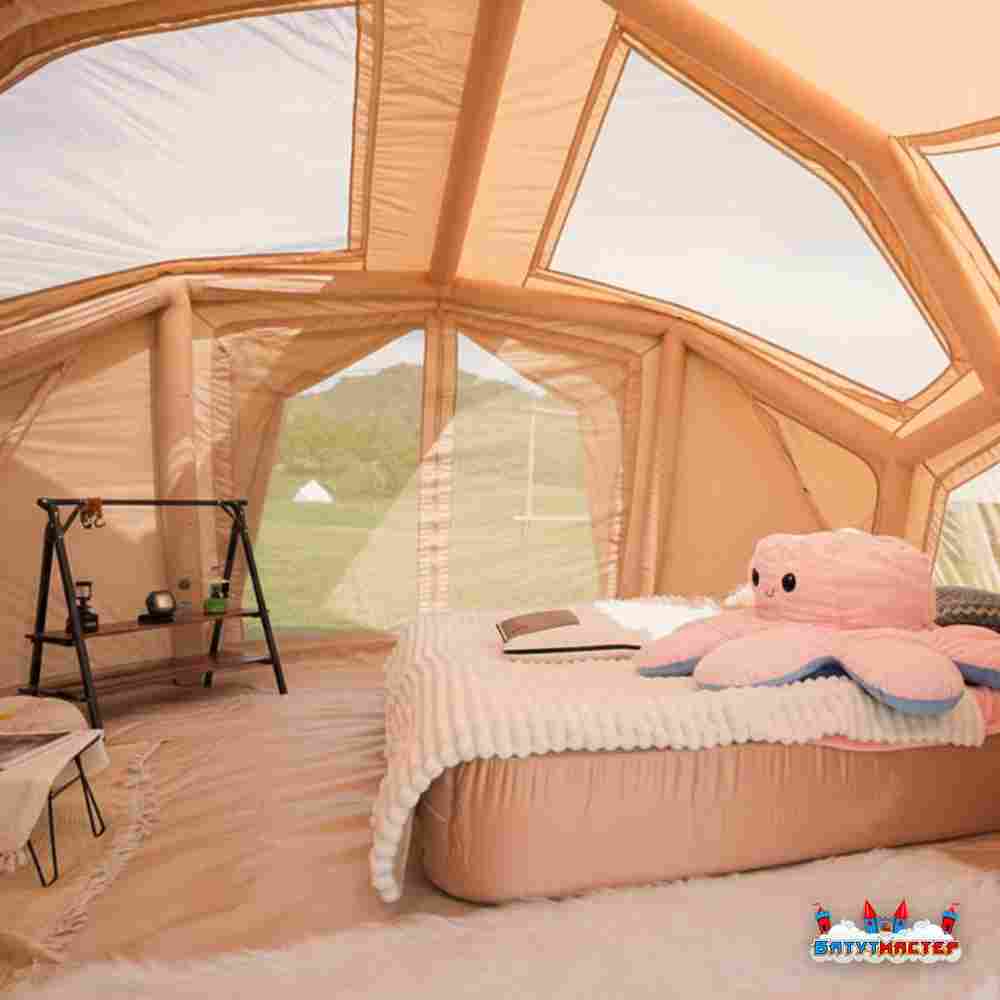 Пневмокаркасная палатка «Летний Уют» 3,8×3,8×2,5 м — семейная, кемпинговая из ПВХ