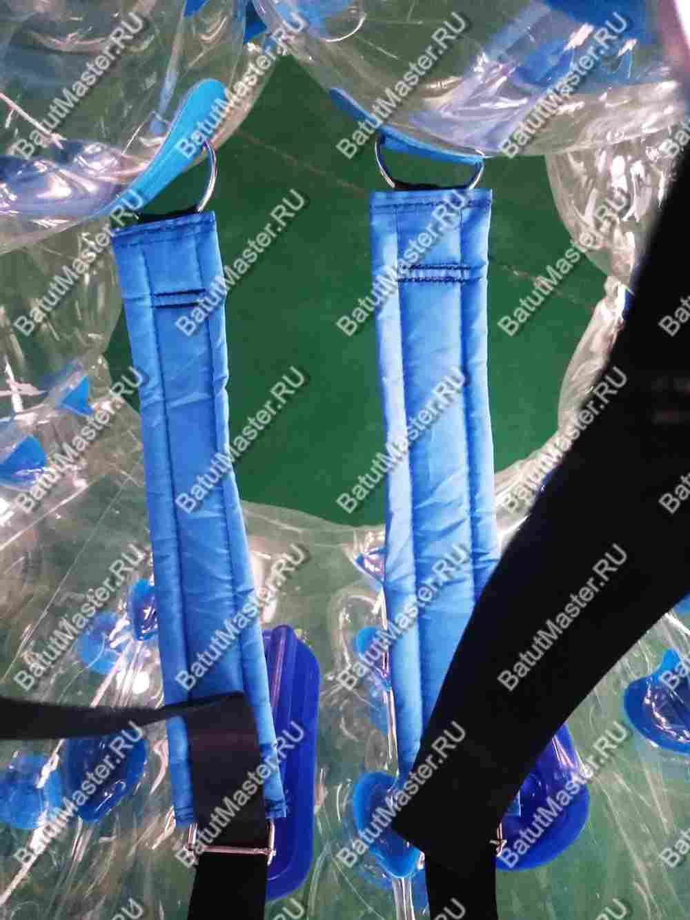 Бампербол «Прозрачный» с синими держателями, ПВХ, диаметр 1 м