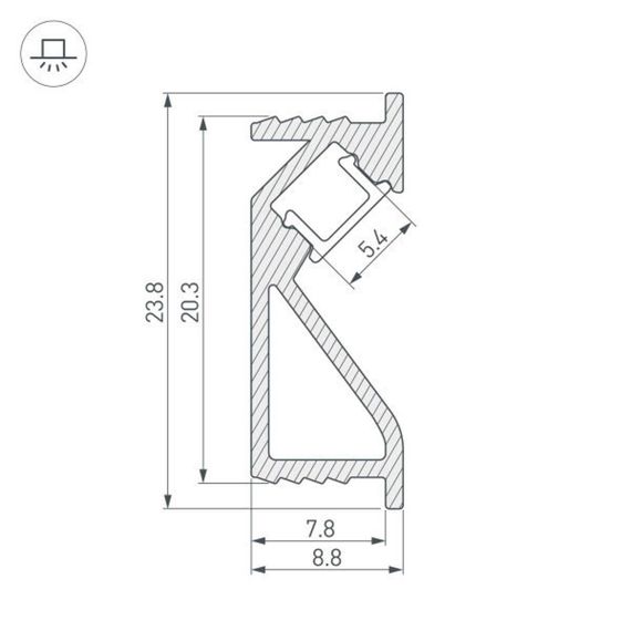 Профиль Arlight SL-BEVEL-2000 ANOD0 031120(1)