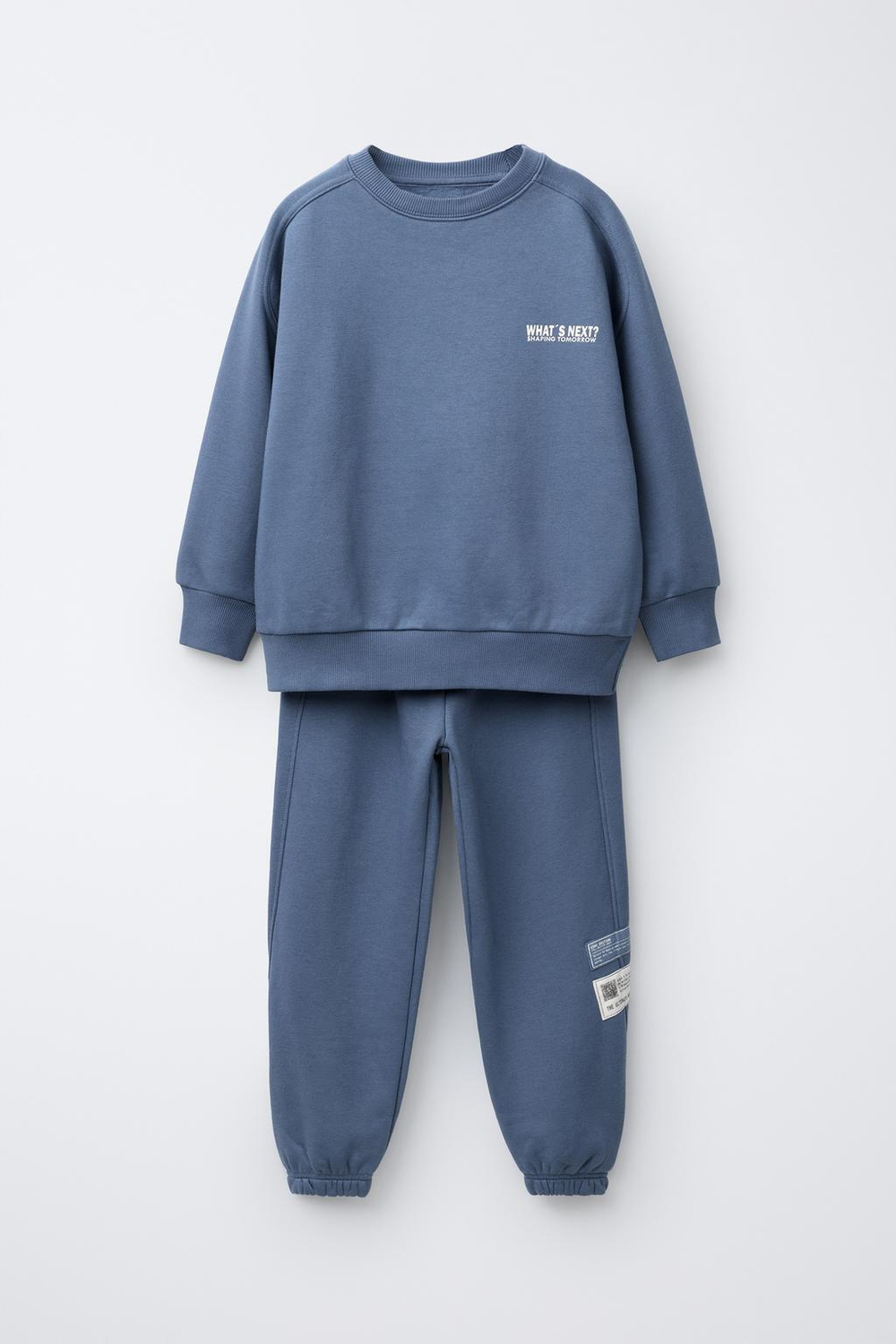 ZARA КОМПЛЕКТ ИЗ ТОЛСТОВКИ И БРЮК-ДЖОГГЕРОВ С ЭТИКЕТКАМИ, СИНИЙ