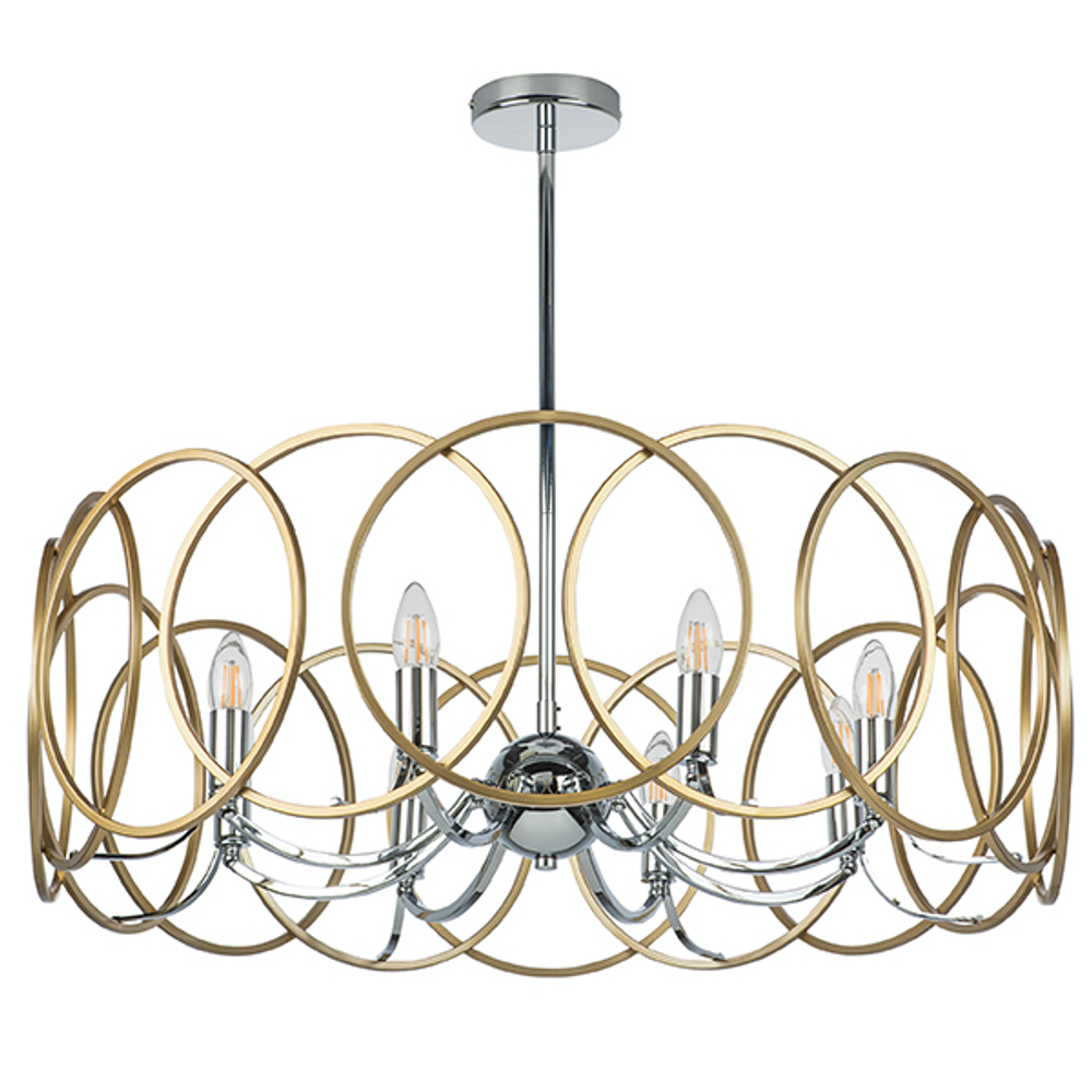 713083 Люстра REGOLO 8х40W E14 ХРОМ/ЗОЛОТО