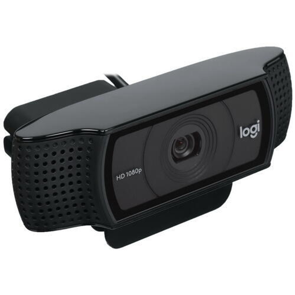 Веб-камера Logitech HD Pro C920, 2Мп, черный, FHD, 2-mic, 30FPS, автофокус, HDR, USB 1.5м (960-000998)
