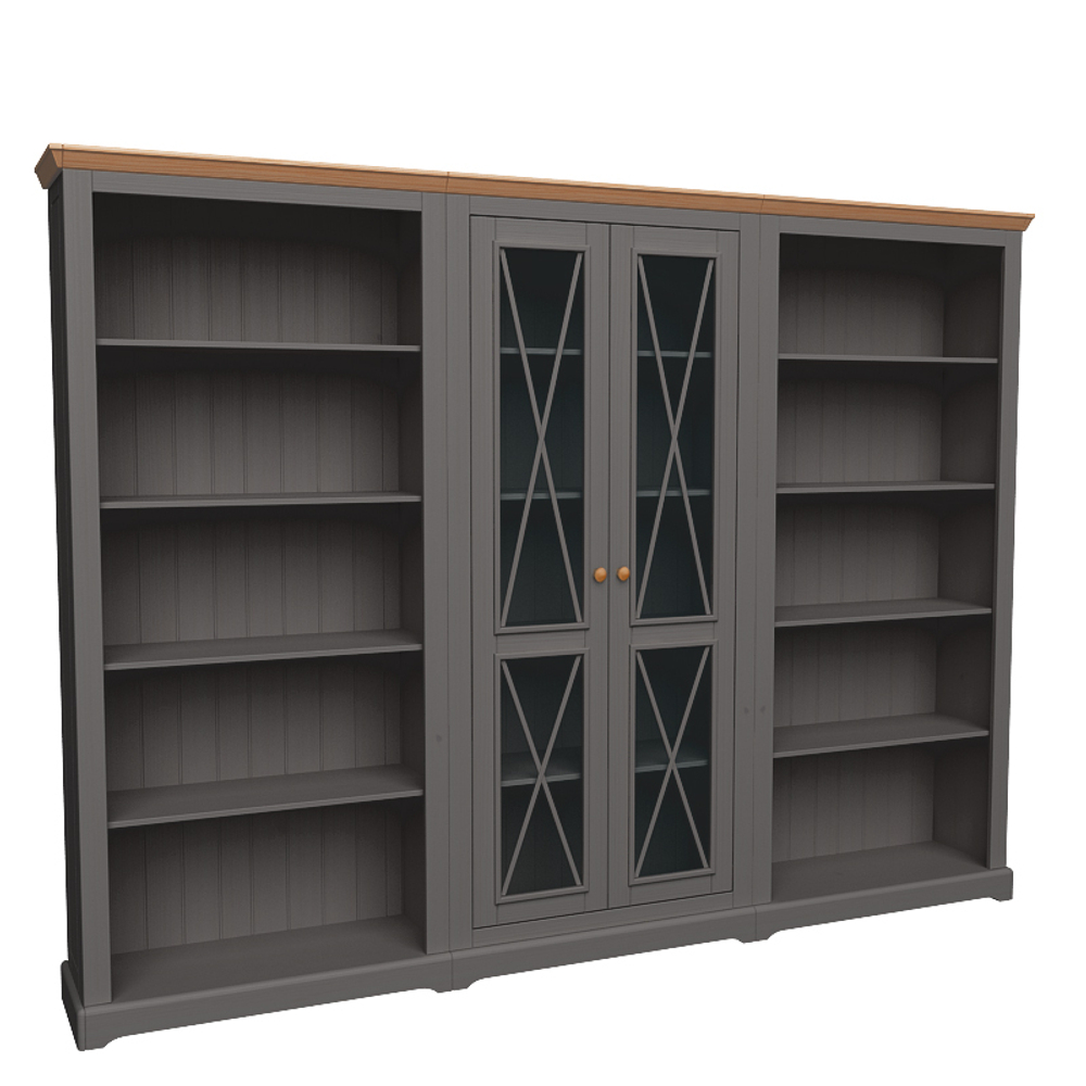 Стеллаж «Форест» серый 7012/бейц-масло