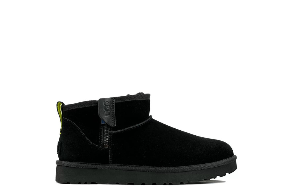 UGG Mens Classic Ultra Mini Zip Boot Black/Pearfect