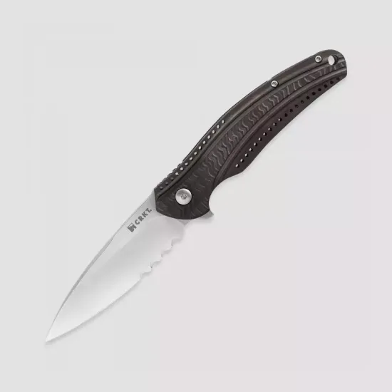 Складной нож CRKT Ripple Combo Edge CR/K406GXS c клинком из стали Acuto 440 (Acuto+) рукоять Stainless Steel 420J2