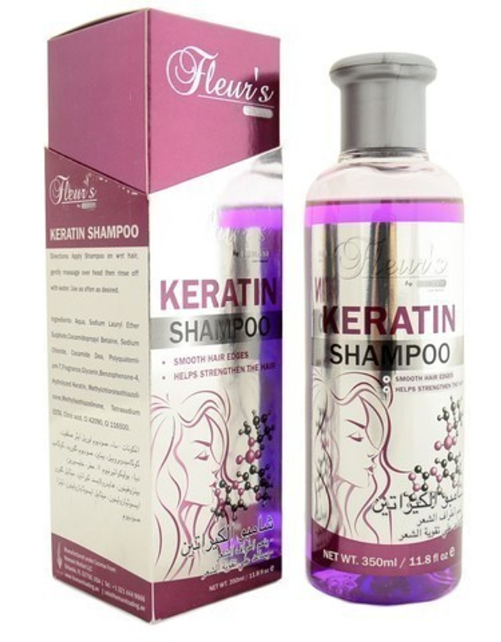 Шампунь Hemani Fleurs Keratin Кератин для сухих и слабых волос, 350 мл.
