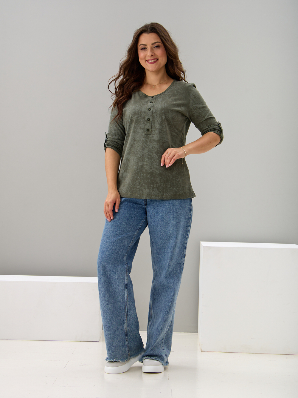 Лонгслив ЛНк-005/хаки-варенка