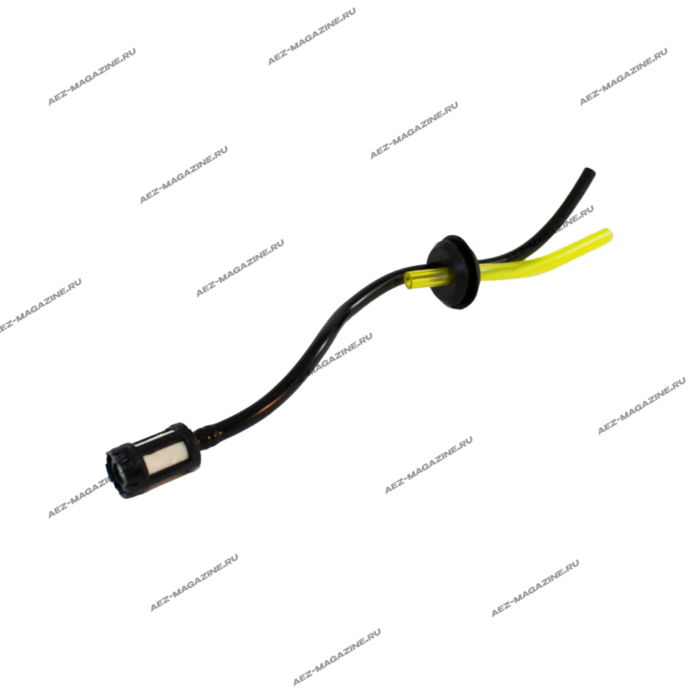 Заборник топлива в сборе универсальный для бензокос и бензопил, L шланга 19см, фильтр D-13,5