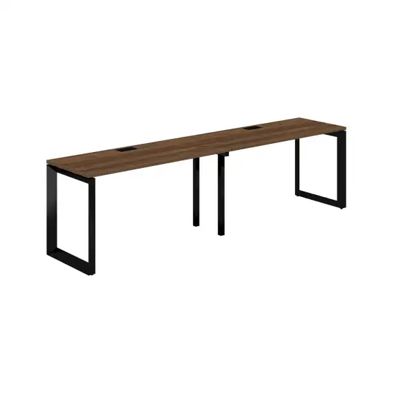PR.224.DM.O59.BL / Рабочая станция s-b-s 2800х600х750 / профиль: 59х59 черный; столешница: дуб модена